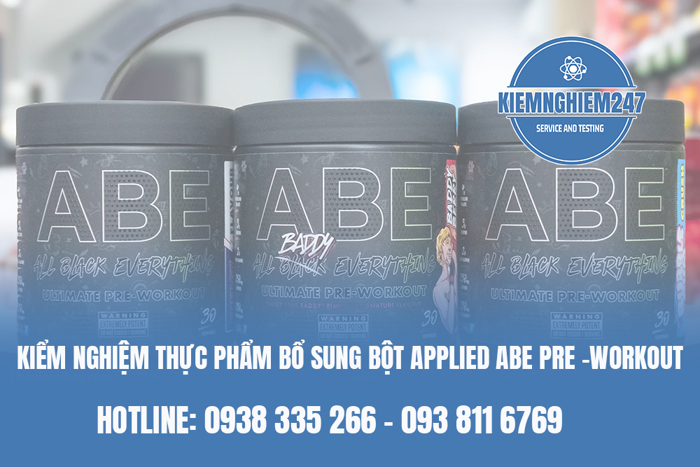 Kiểm nghiệm thực phẩm bổ sung Bột Applied ABE Pre -Workout